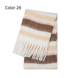 Thick-bearded Four-grid Thick Double-sided Plaid Scarf