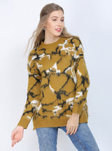 Women Yellow Loose Thick Sweater