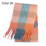 Thick-bearded Four-grid Thick Double-sided Plaid Scarf