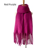 Thick Tassel Solid Color Thick Scarf