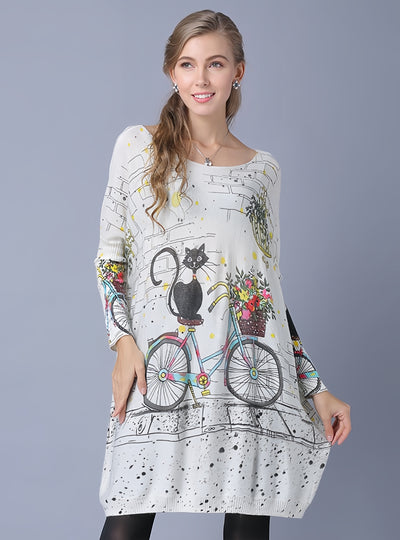 Pullover Loose Printed Sweater