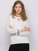 Sweater Splicing Chiffon Sleeve Round Neck Top