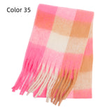 Thick-bearded Four-grid Thick Double-sided Plaid Scarf