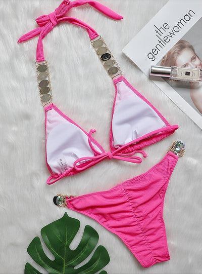 Split Strap Diamond Swimsuit