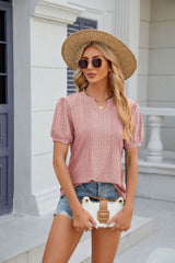 Solid Color V-neck Loose Short-sleeved T-shirt