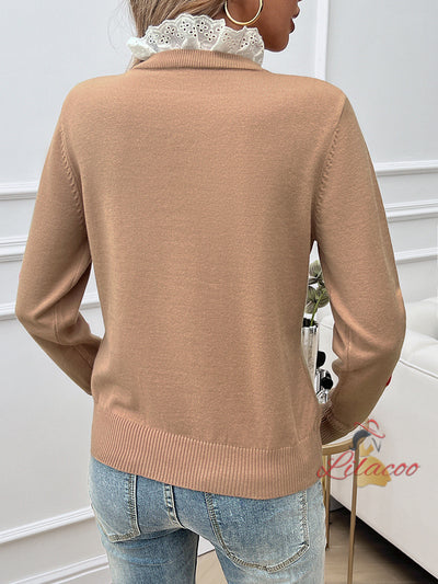 Leisure Embroidery Love Long Sleeve Sweater