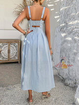 Holiday Style High Waist Suspender Dress