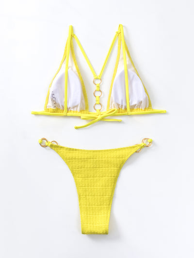 Sexy Yellow Two Piece Swimsuit Bikini