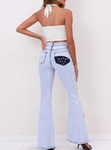 Women's Color Matching Striped Jeans