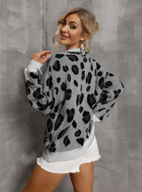 Autumn and Winter Leopard Print Sweater