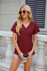 Solid Color Bubble Sleeve T-shirt