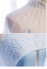 White Mermaid Halter Beading Prom Dress