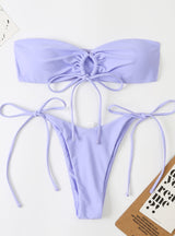 Women Lace Up Swimsuit Bikini