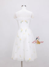 Round Neck Flared Sleeve Lace Sling Dress