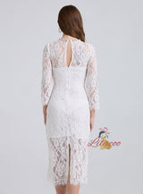 Retro Lace Slim Long Sleeve Dress
