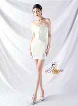 Sexy Strapless Button Short Prom Dress