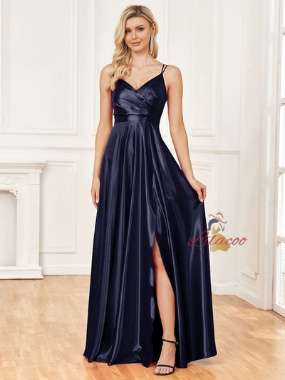 Sexy Suspender Satin Backless Dress