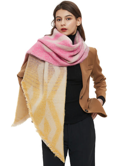 Thickened Heometric Bevel Scarf