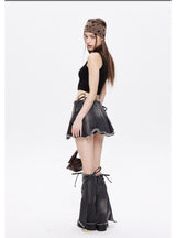 Retro Heart Printed Vest Short Top