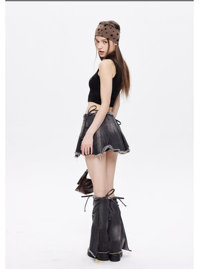 Retro Heart Printed Vest Short Top