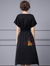Black Short Sleeve Mother Of The Bride Dress
