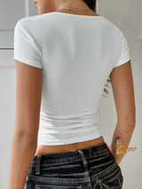 Sexy Slim Knit Contrast T-shirt