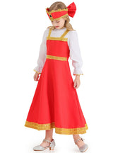 Two Fake Red Russian Girls Dresses