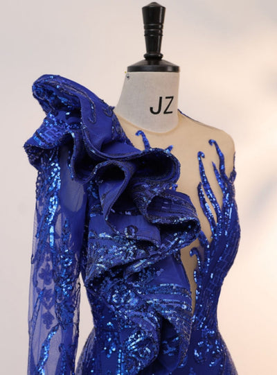 Mermaid Sequins One Shoulder Prom Dress