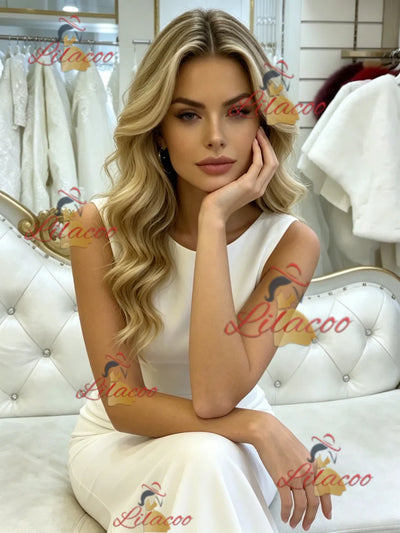 White Mermaid Backless Wedding Dress
