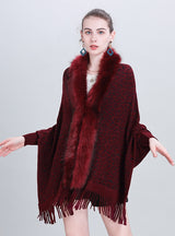 Scarf Leopard Tassel Knit Shawl