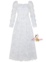 White Long-sleeved Slim Dress