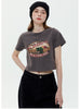 Retro Slim Short Round Neck Long Sleeve T-shirt