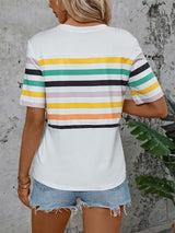 Colored Striped Short-sleeved T-shirt