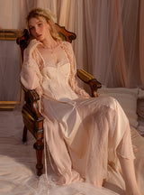 Solid Color Gauze Robe Suit Pajamas