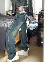 Retro Loose Wide-leg Denim Jeans