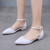 Flat-heeled Pointed Low-heeled Satin Bridal Shoes