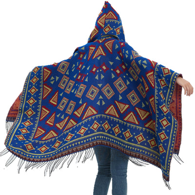 Jacquard Ladies Fringed Hooded Cloak Shawl