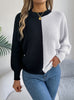 Casual Contrast Long Sleeve Sweater