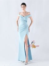 Mermaid Off the Shoulder Pleats Prom Dress