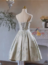 Spaghetti Straps Satin Homecoming Dress
