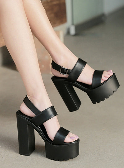 Thick Heels and High Heels Roman Sandals