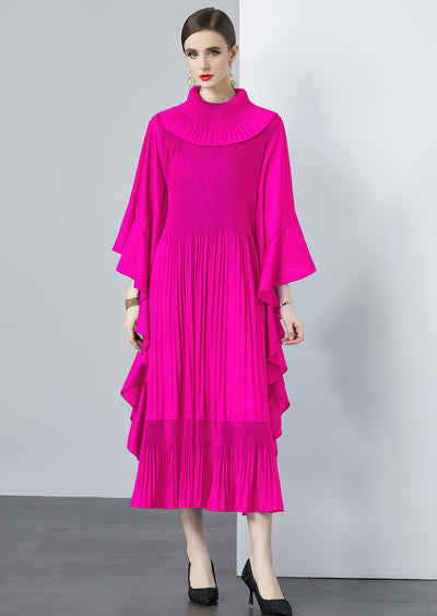 Bat Sleeve Oversized Pleat Dress