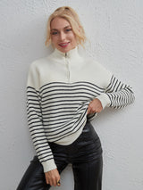 Leisure Stripe Long-sleeved Sweater