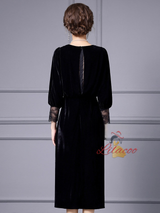 Black Velvet Mother Of The Bride Dress
