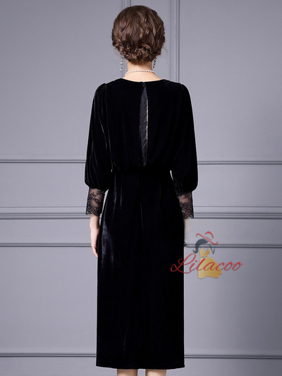 Black Velvet Mother Of The Bride Dress