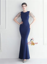 Scoop Neck Beading Sleveless Prom Dress