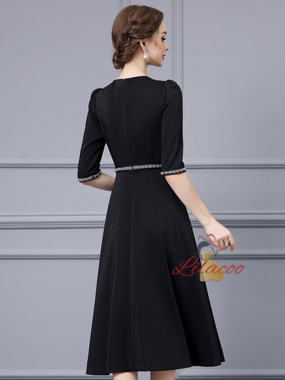 Short Sleeve Beading Mother Of The Bride Dress