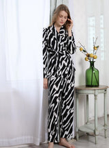 Zebra Pattern Long Sleeve Suit Pajamas