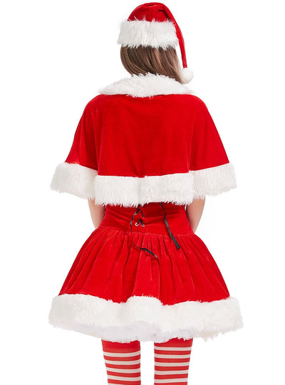 Tube Top Santa Short Dress Shawl Christmas Dress