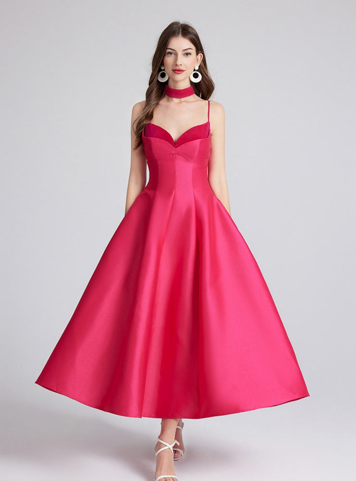 Sexy Backless V-neck Suspenders Dress